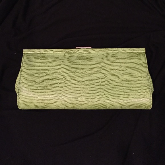 Banana Republic Handbags - Bright green Banana Republic leather clutch