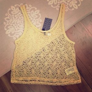 H&M Yellow Lace Top