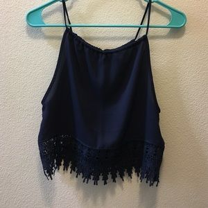 crochet urban outfitters high neck top