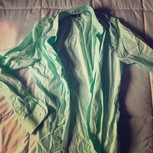 Express Light Green Button up, Large