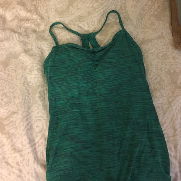 Green athletic tank top