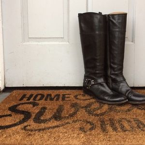 Frye Black Phillip Harness Tall Riding Boots