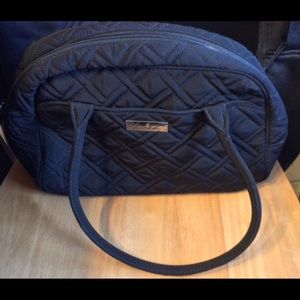 Vera Bradley Black Microfiber Medium Bowler