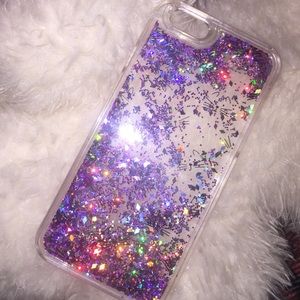 iPhone 6 Cat & whiskers pink glittery phone case.