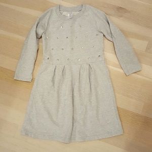 Girls cotton dress with sequin embellishments