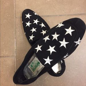 Quaker Factory Black Suede Loafers w/ Stars
