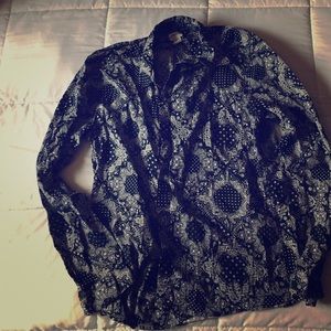 Paisley print button up