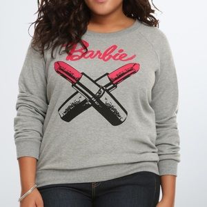Torrid Lipstick logo Barbie sweatshirt, sz 2 plus