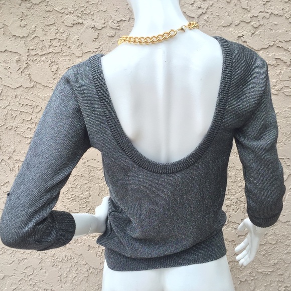 Dolce and Gabbana Metallic Low Back Sweater Small