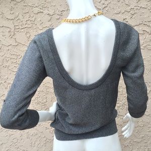 Dolce and Gabbana Metallic Low Back Sweater Small