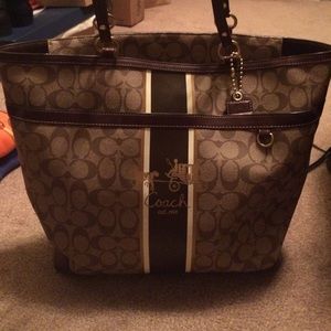 Coach Heritage striped tote bag