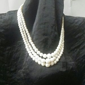 Faux pearl necklace