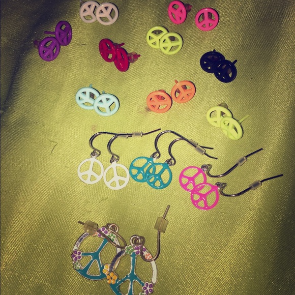 Peace sign earring bundle