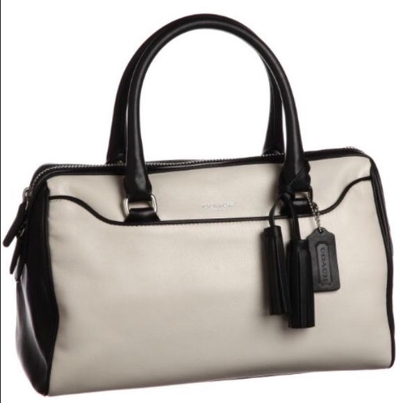 🌟Stunning COACH Leather Haley Bag Black/Grey. 🌟