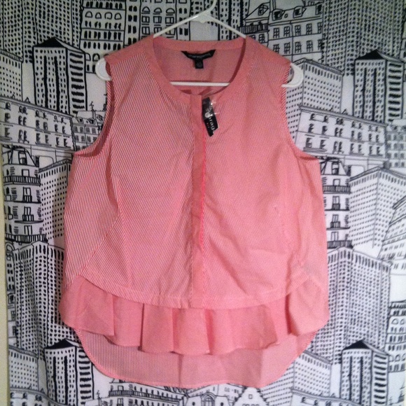 Sharagano button up peplum top