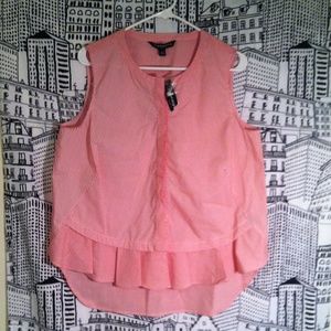 Sharagano button up peplum top