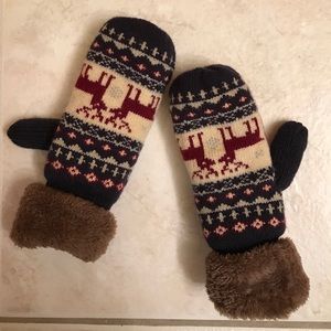 Fleece lined mittens