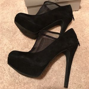Black suede Jessica Simpson heel