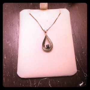 Black Diamond Necklace with White diamond accents