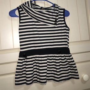 Striped sleeveless peplum shirt