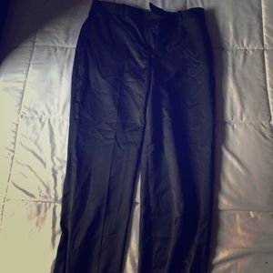 Formal black slacks with white pin stripe