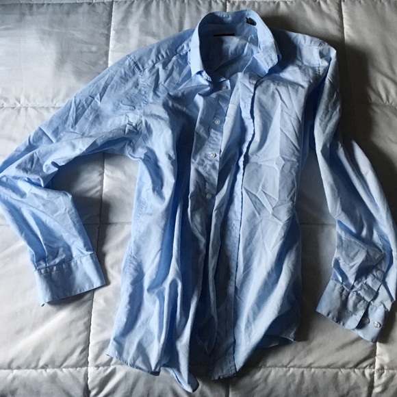 Simple blue slim fit button up