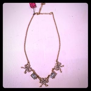 Betsey Johnson Rhinestones and Bows Necklace