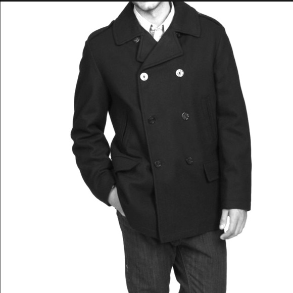 Nautical Black Pea Coat - Picture 1 of 1