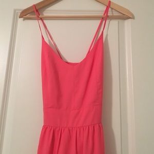 Hot pink open back maxi dress size small
