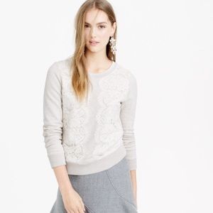 Jcrew grey and white lace sweatshirt