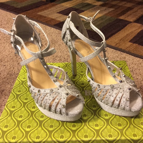 Stunning silver studded stilettos
