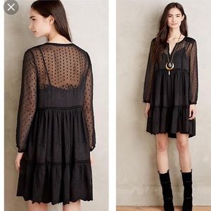 Anthro Vanessa Virginia black costa maya dress