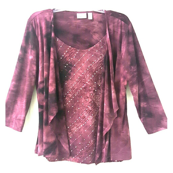 Women's Dressy Sequin Tie-dye Top