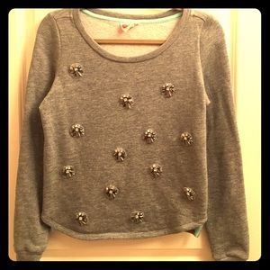 Sweatshirt with gem stone accents