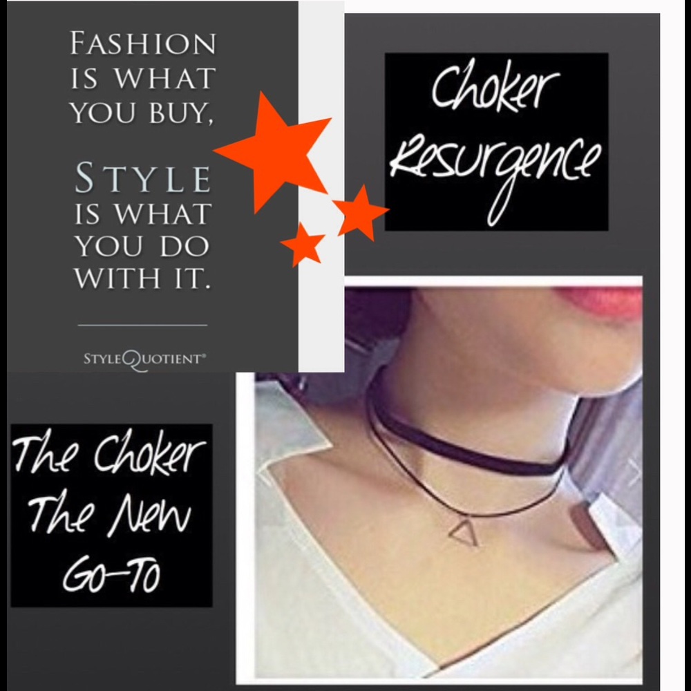 NWOT Black Velvet Double Choker