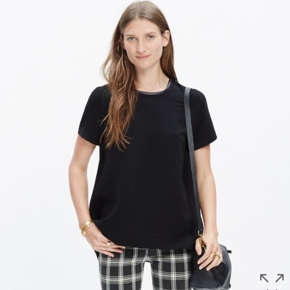 Madewell leather trim tailored tee