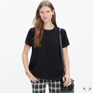 Madewell leather trim tailored tee