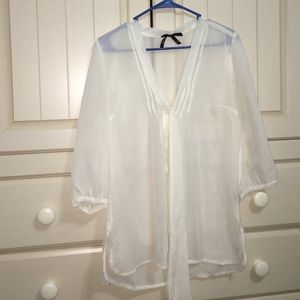 Sheer white blouse