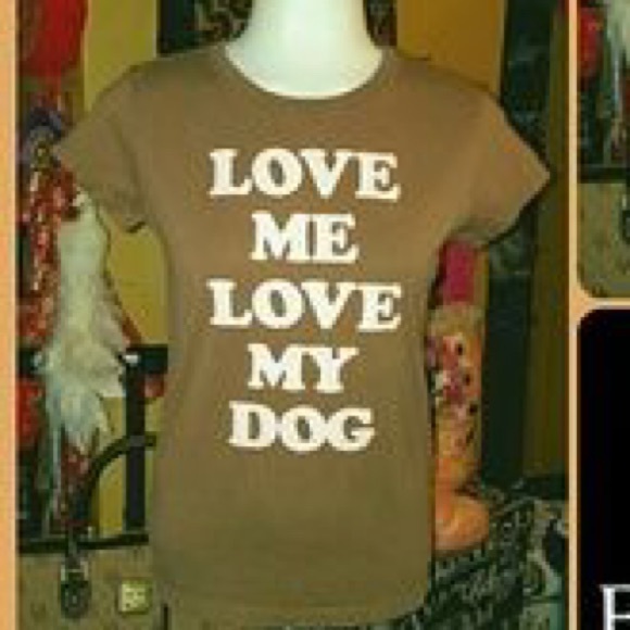 Juicy "Love Me Love My Dog" Shirt in brown. Medium