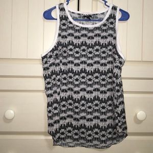Black and white patterned tank