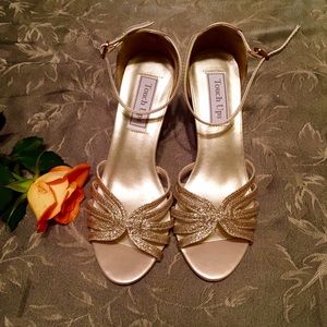Champagne Heels with Ankle Strap