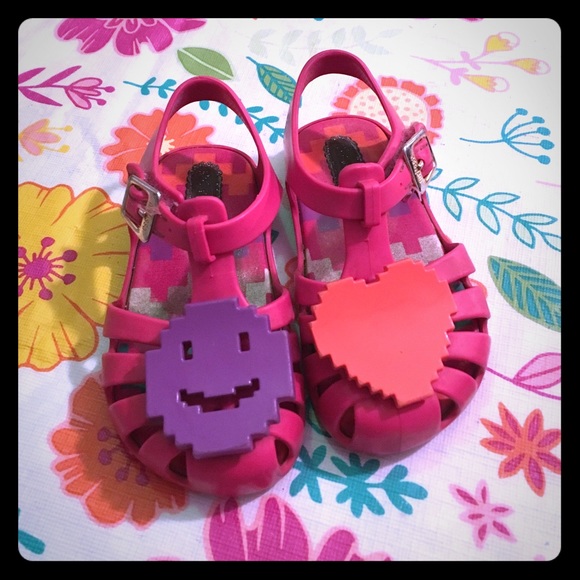 Mini Melissa Hot Pink Sandals - Picture 1 of 4