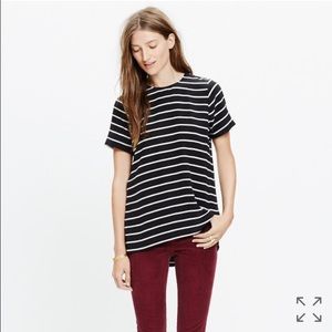 Madewell silk tailored tee in stripe
