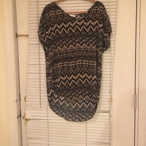 Tribal print oversized top