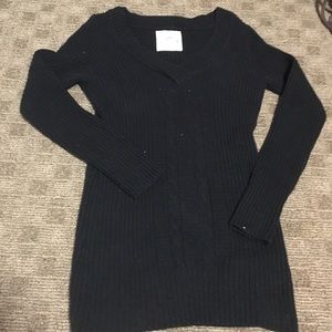 So brand black cable knit long sweater