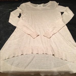NWOT cream long trapeze style light weight sweater