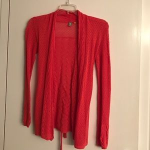Anthropologie coral knit cardigan