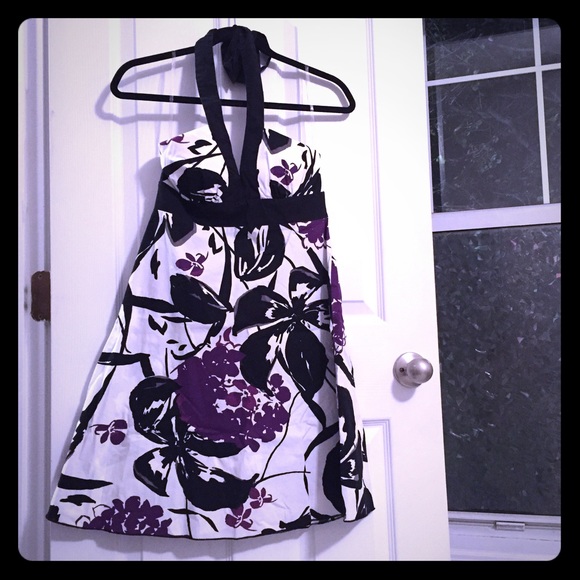 Speechless halter sundress sz 5 white purple black