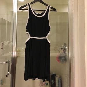 Black and White Cutout Express Dress