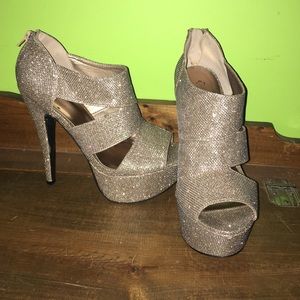 Silver high heels